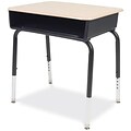 Virco® Adjustable-Height Open-Front Plastic Top Student Desk; Sandstone/Black