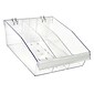 Azar 5.75" x 11.75" Pegboard 3-Compartment Large Deep Bin Tray, Clear, 2/Pack (556134-L-DIV-2PK)