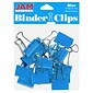 JAM Paper Colored Binder Clips, Medium,  5/8" Capacity, Blue, 15/Pack (339BCBU)