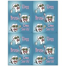 Toothguy® Postcards; for Laser Printer; Floss, Brush, Come see us, 100/Pk