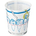 Tidi Dental Rinse and Drinking 5 oz. Waxed Paper Disposable Cups, Tidi Tooth Pediatric Print, 1000/Box (9220)