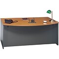 Bush Business Furniture Corsa Collection in Natural Cherry Finish; Bow Front Executive Desk, Ready to Assemble