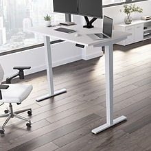 Bush Business Furniture Move 40 Series 60W Electric Height Adjustable Standing Desk, White/Cool Gra