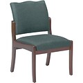 Lesro Franklin Series Reception Room Furniture in Mahogany Finish; Guest Chair w/o Arms, Grey