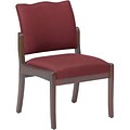 Lesro Franklin Series Reception Room Furniture in Mahogany Finish; Guest Chair w/o Arms, Burgundy
