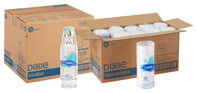 Dixie PerfecTouch 12 oz. Hot Cups and Dixie Dome Plastic Hot Cup Lids, 500/pack
