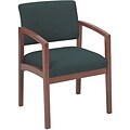 Lesro Lenox Series Reception Furniture in Cherry Finish with Hunter Fabric; Guest Chair with Arms