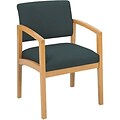 Lesro Lenox Series Reception Furniture in Medium Oak Color Finish w/Hunter Fabric;Guest Chair w/Arms