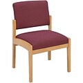 Lesro Lenox Series Reception Furniture in Oak Finish with Burgundy Fabric; Guest Chair without Arms