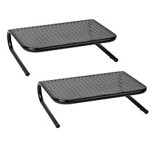 Mind Reader Elevate Collection Metal Monitor Stand, Holds up to 40 lbs., Black, 2/Pack (2METMONST-BL