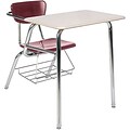 Virco® Desk with Large Writing Surface; Burgundy