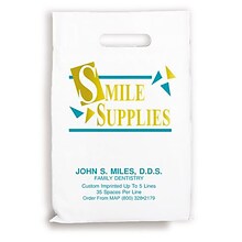 Medical Arts Press® Dental Personalized Large 2-Color Supply Bags; 9 x 13, Smile Supplies in Gold,