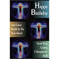 Medical Arts Press® Chiropractic Standard 4x6 Postcards; Happy Birthday, Glowing DaVinci