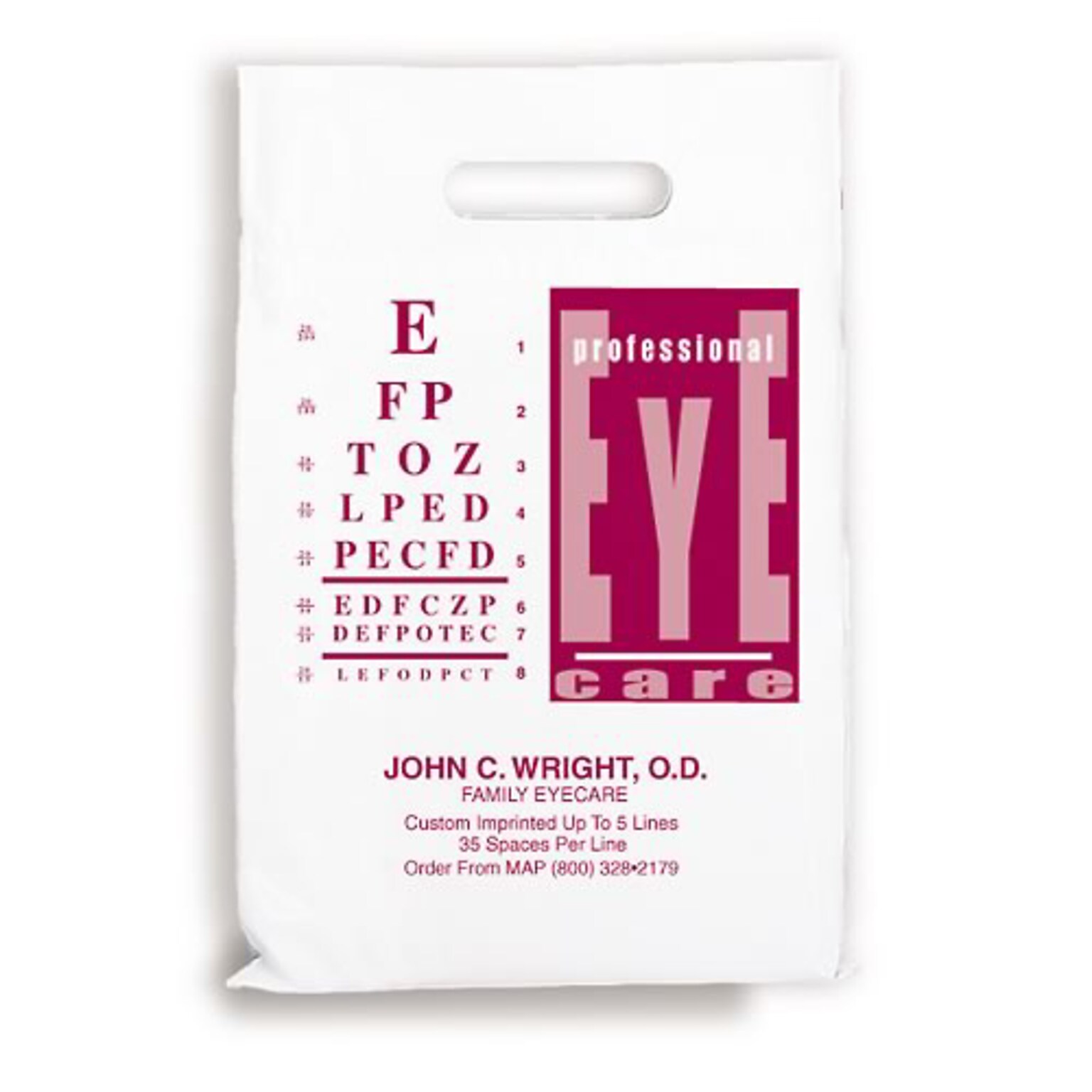 Medical Arts Press® Eye Care Personalized 1-Color Supply Bags; 9 x 13, Professional Eye Care, 100 Bags, (72383)
