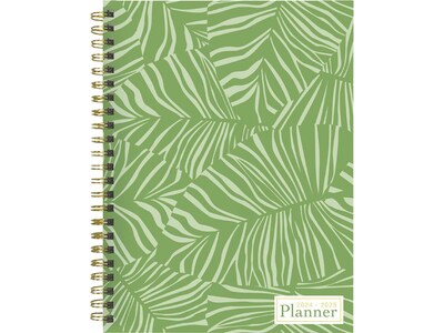 2024-2025 TF Publishing White Lotus Verde Fronds 6 x 8 Academic Weekly & Monthly Planner, Paperboard Cover (AY25-9210)