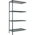 Alera™Industrial Wire Shelving Add-On Unit, 18D, 36 W, Black