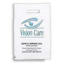 Medical Arts Press® Eye Care Personalized Jumbo 2-Color Supply Bags; 12 x 16, Vision Care/Teal Eye,