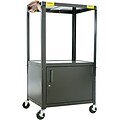 Alera™ Adjustable Steel Monitor Carts with Locking Cabinet