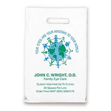 Medical Arts Press® Eye Care Personalized Large 2-Color Supply Bags; 9 x 13, Eyes are Windows/World