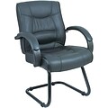 Alera™ Strada Series Leather Guest Chairs; Black