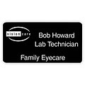 Engraved Identification Badges; 1-3/8x2-3/4, Black with White Letters