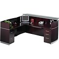 Safco® Napoli Collection In Mahogany; Reception Station with Return