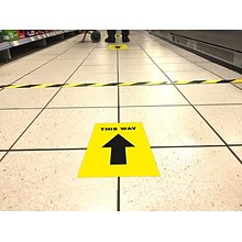 Avery Directional This Way Preprinted Floor Decals, 8 x 10.5, Yellow/Black, 5/Pack (83022)
