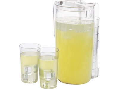 Mind Reader Pitcher and Cup Set with 6 Cups, Clear (PITCUPS-CLR)