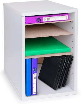 AdirOffice 500 Series 11-Compartment Literature Organizers, 10.75" x 11.75", White (500-11-WHI-2PK)