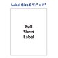 Avery Inkjet Shipping Labels, 8 1/2" x 11", Clear, 1/Sheet, 25 Sheets/Pack  (8665)