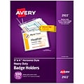 Avery Secure Top Heavy Duty Hanging Style Name Badge Holders, 3 x 4, Clear Landscape Holders, 100/