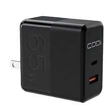 CODi 65W GaN Dual Port Wall Charger, USB-C & USB-A Outputs  (A01106)