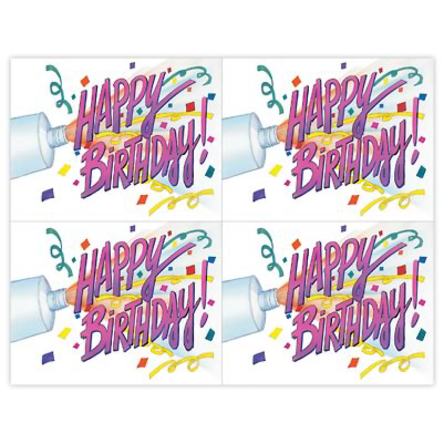 Medical Arts Press® Dental Postcards; for Laser Printer; Birthday Confetti, 100/Pk