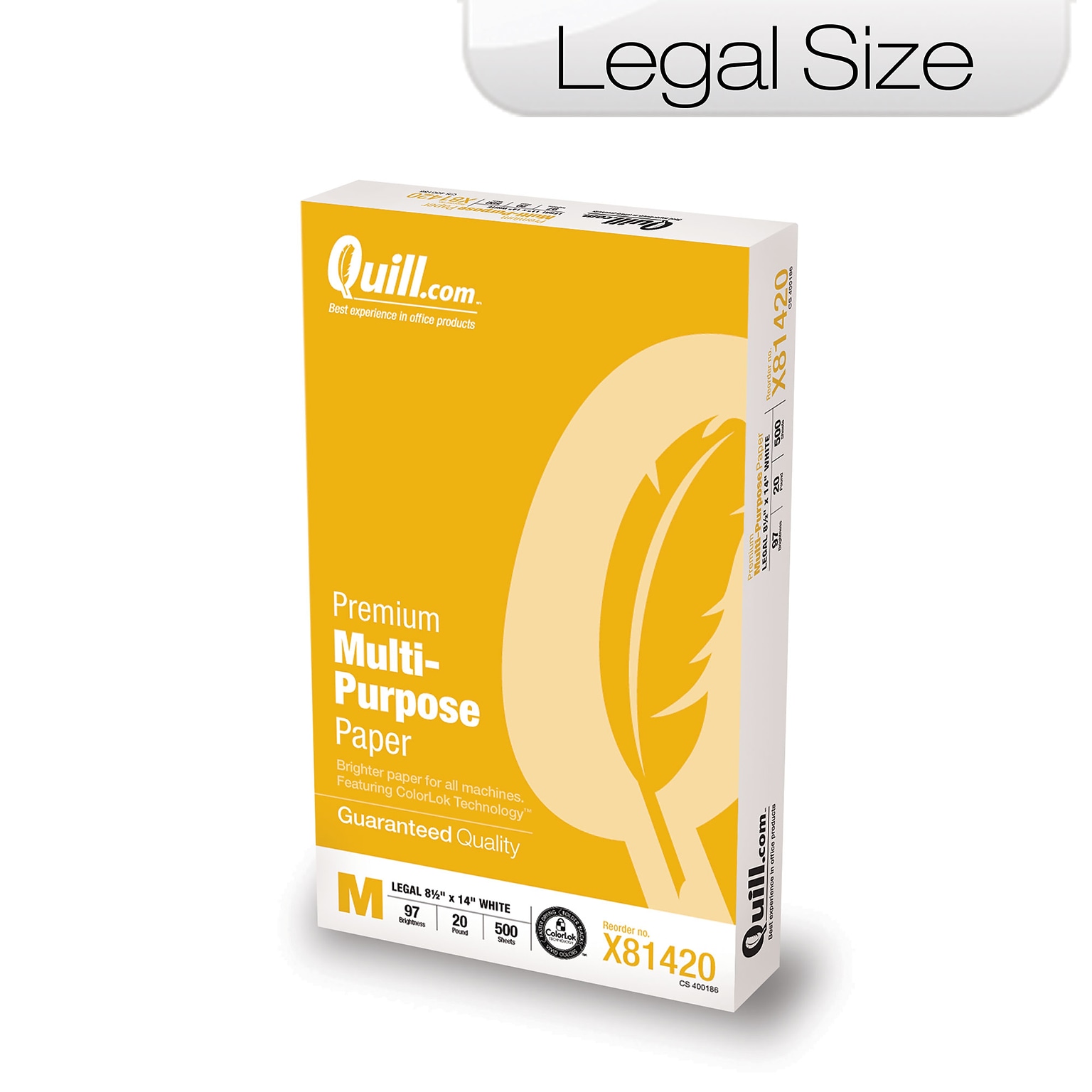 Quill Brand® Premium Multi-Purpose Paper, 8-1/2x14, Legal Size