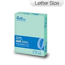 Quill Brand® 30% Recycled Colored Multipurpose Paper, 20 lbs., 8.5 x 11, Green, 500 sheets/Ream