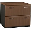 Bush Business Furniture Cubix® Collection in Sienna Walnut/Bronze Finish; Lateral File, Fully Assembled