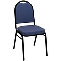 KFI® 520 Series Fabric Padded Seat Stacking Chairs; Blue Pindot, Black Frame