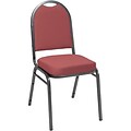 KFI® 520 Series Fabric Padded Seat Stacking Chairs; Burgundy, Silver Vein Frame