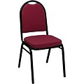 KFI® 520 Series Fabric Padded Seat Stacking Chairs; Burgundy Pindot, Black Frame