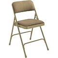 NPS #2201 Fabric Upholstered Premium Folding Chairs, Cafe Beige/Beige