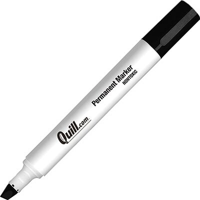 Quill Brand® Permanent Markers, Chisel Tip, Black, 12/Pack (716897QL)
