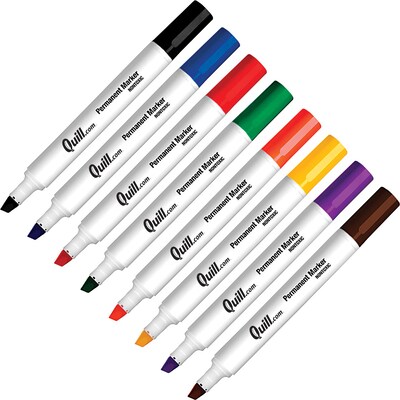 Quill Brand® Permanent Markers, Chisel Tip, Assorted, Dozen (716896QL)