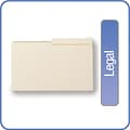 Quill Brand® File Folders, Assorted Tabs, 1/2-Cut, Legal Size, Manila, 100/Box (760135)
