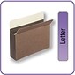 Quill Brand® Heavy Duty Reinforced File Pocket, 3 1/2" Expansion, Letter Size, Brown, 25/Box (7C1524)