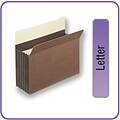 Quill Brand® Heavy Duty Reinforced File Pocket, 5 1/4 Expansion, Letter Size, Brown, 10/Box (7C1534