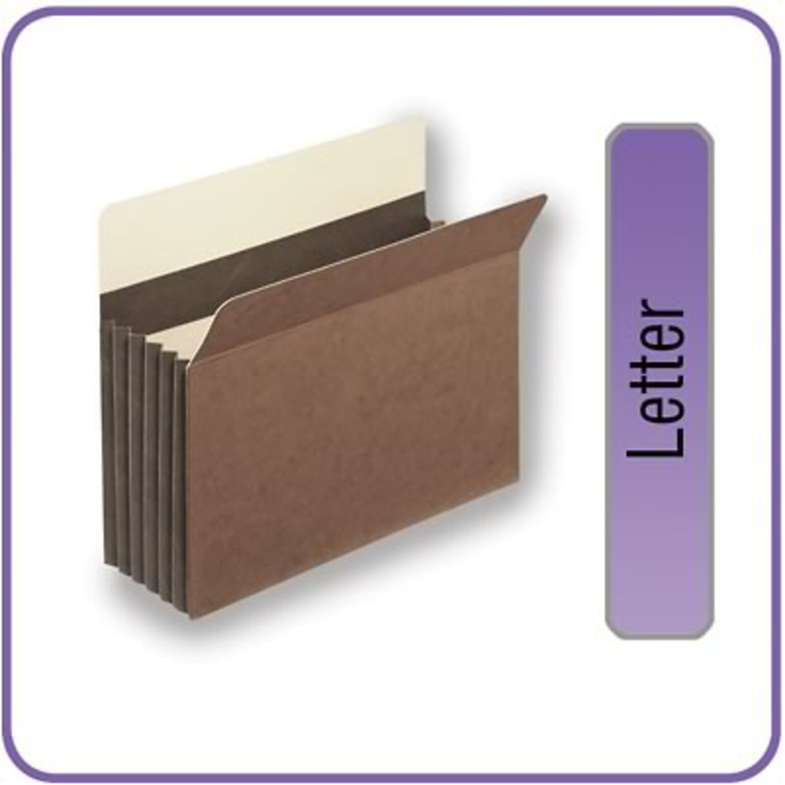 Quill Brand® Heavy Duty Reinforced File Pocket, 5 1/4 Expansion, Letter Size, Brown, 10/Box (7C1534)