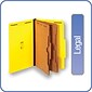 Quill Brand® 2/5-Cut Pressboard Classification Folders with Pockets, 2-Partitions, 6-Fasteners, Legal, Yellow, 15/Box (737038)
