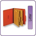Quill Brand® 2/5-Cut Pressboard Classification Folders with Pockets, 2-Partitions, 6-Fasteners, Letter, Brown, 15/Box (736036)