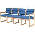 Dakota Wave by Wooden Mallet Deluxe Fabric Collection; Quadruple-Sled Base Sofa with End Arms