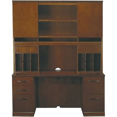 Safco Sorrento Collection in Bourbon Cherry; Credenza with Hutch